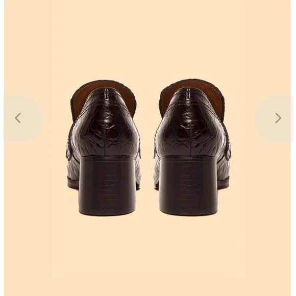 Nicole Saldana embossed black heeled loafer - Picture 4 of 9